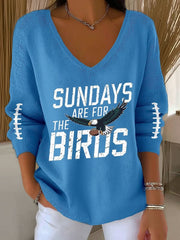 Women's  Football Fans Lovers Gameday Casual Long-Sleeve Top