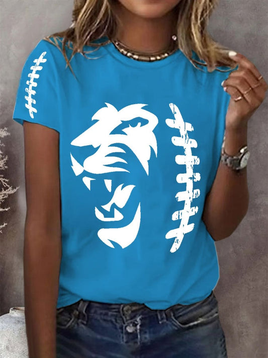 Women's Football Fans Lovers Gameday Casual short-sleeved T-shirt
