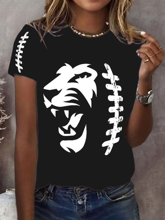 Women's Football Fans Lovers Gameday Casual short-sleeved T-shirt