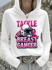 Women's Tackle Breast Cancer Football Gameday Hooded Top