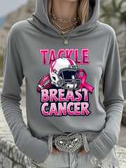 Women's Tackle Breast Cancer Football Gameday Hooded Top