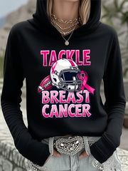 Women's Tackle Breast Cancer Football Gameday Hooded Top