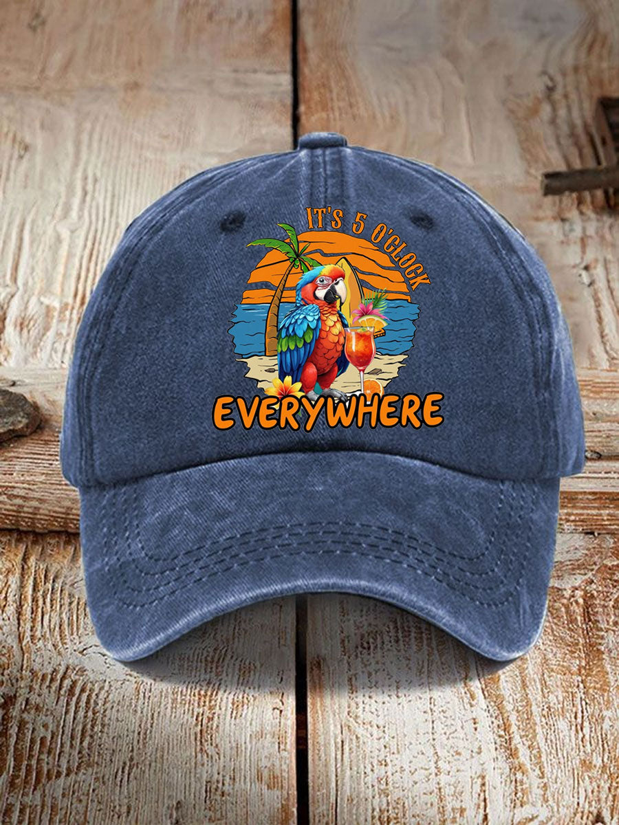 Unisex  It‘s 5 O'clock Everywhere Print Casual Print Hat