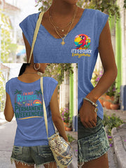 Women's  I'm Not Retired, I'm A Permanent Weekender, It's 5 O'clock Everywhere Parrot Casual Sleeveless Tee