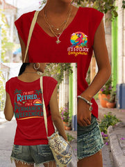 Women's  I'm Not Retired, I'm A Permanent Weekender, It's 5 O'clock Everywhere Parrot Casual Sleeveless Tee