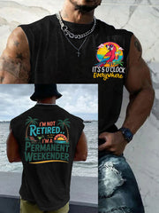 Men's I'm Not Retired I'm A Permanent Weekender It's 5 O'clock Everywhere Parrot Casual Tank Top