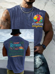 Men's I'm Not Retired I'm A Permanent Weekender It's 5 O'clock Everywhere Parrot Casual Tank Top