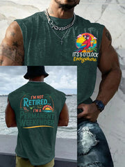 Men's I'm Not Retired I'm A Permanent Weekender It's 5 O'clock Everywhere Parrot Casual Tank Top