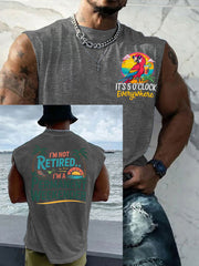 Men's I'm Not Retired I'm A Permanent Weekender It's 5 O'clock Everywhere Parrot Casual Tank Top