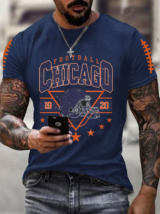 Men's Football Fans Lovers Gameday Casual Short Sleeve Tee