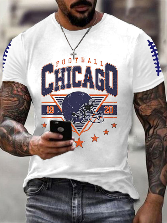 Men's Football Fans Lovers Gameday Casual Short Sleeve Tee