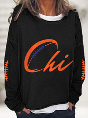 Women's Football Fans Lovers Gameday Casual Sweatshirt