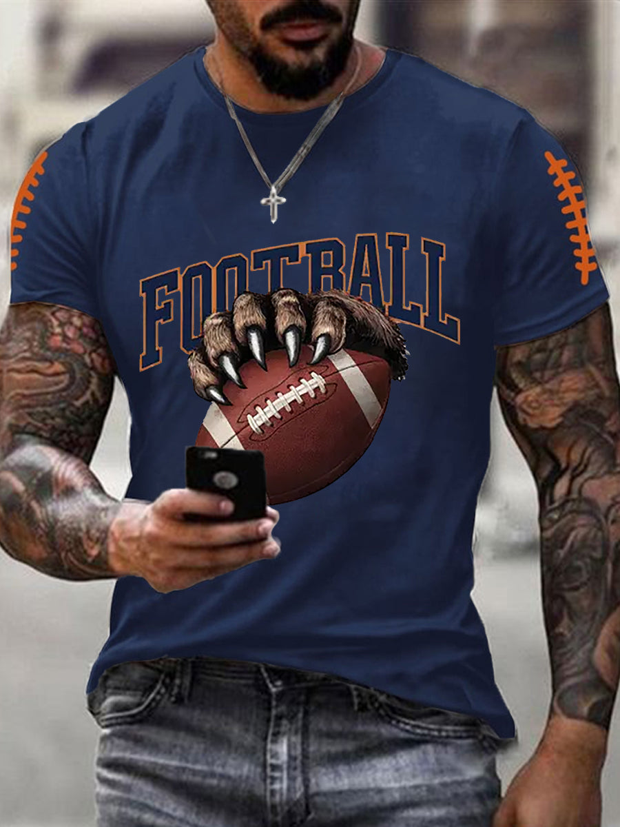 Men's Football Fans Lovers Gameday Casual Short Sleeve Tee