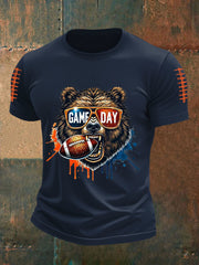 Men's Football Fans Lovers Gameday Casual Short Sleeve Tee