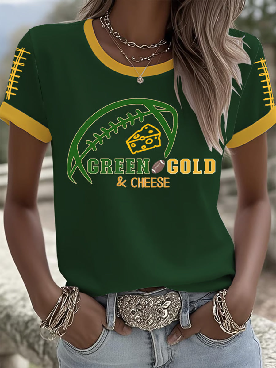 Women's Football Print short-sleeved T-shirt