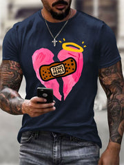 Men's Jesus Heals Print Casual T-shirt