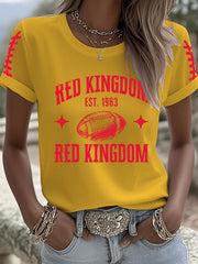 Women's Football Fans Lovers Gameday Casual short-sleeved T-shirt