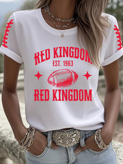 Women's Football Fans Lovers Gameday Casual short-sleeved T-shirt