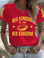 Women's Football Fans Lovers Gameday Casual short-sleeved T-shirt