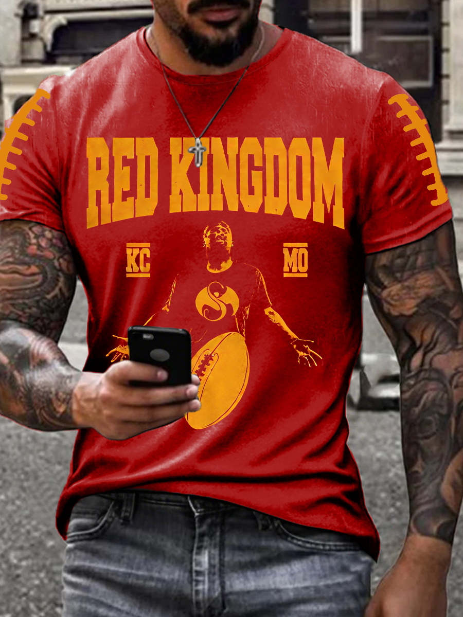 Men's Football Fans Lovers Gameday Casual short sleeves t-shirt