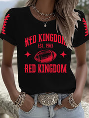 Women's Football Fans Lovers Gameday Casual short-sleeved T-shirt