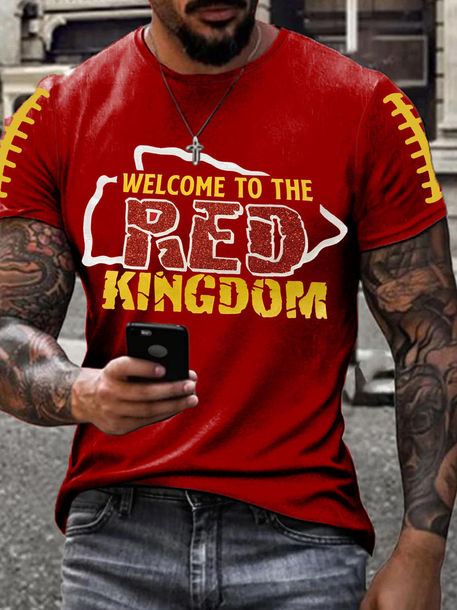 Men's Football Fans Lovers Gameday Casual short sleeves t-shirt