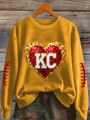 Women's Red Kingdom Football Printed Sweatshirt