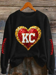 Women's Red Kingdom Football Printed Sweatshirt