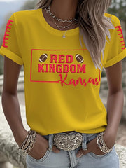 Women's Football Fans Lovers Gameday Casual short-sleeved T-shirt