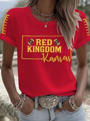 Women's Football Fans Lovers Gameday Casual short-sleeved T-shirt