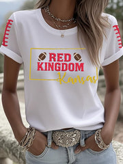 Women's Football Fans Lovers Gameday Casual short-sleeved T-shirt