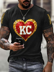 Men's Red Kingdom Football Printed T-shirt