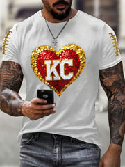 Men's Red Kingdom Football Printed T-shirt
