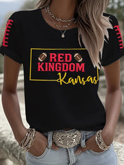 Women's Football Fans Lovers Gameday Casual short-sleeved T-shirt