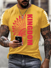 Men's Red Kingdom Football Printed T-shirt