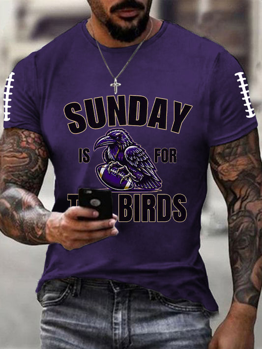 Men's Football Fans Lovers Gameday Casual Short Sleeve T-shirt