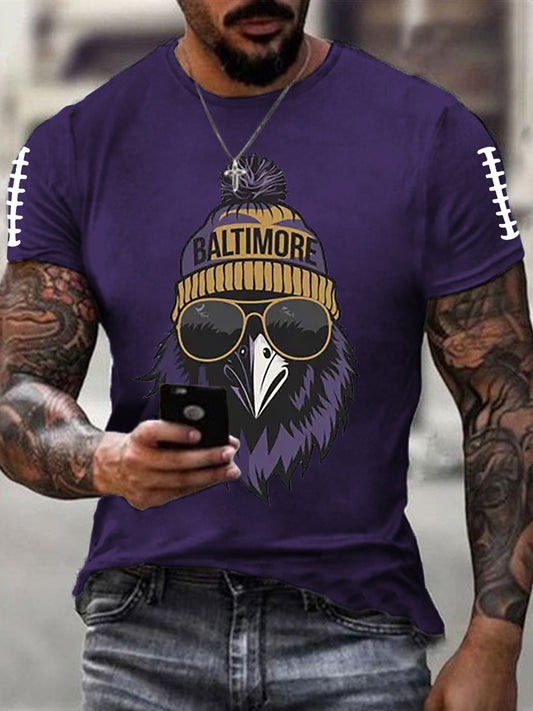 Men's Football Fans Lovers Gameday Casual Short Sleeve T-shirt