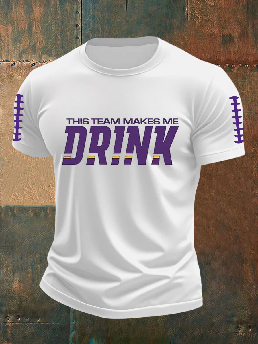 Men's Football Fans Lovers Gameday Casual Short Sleeve T-shirt