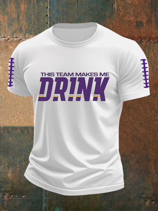Men's Football Fans Lovers Gameday Casual Short Sleeve T-shirt