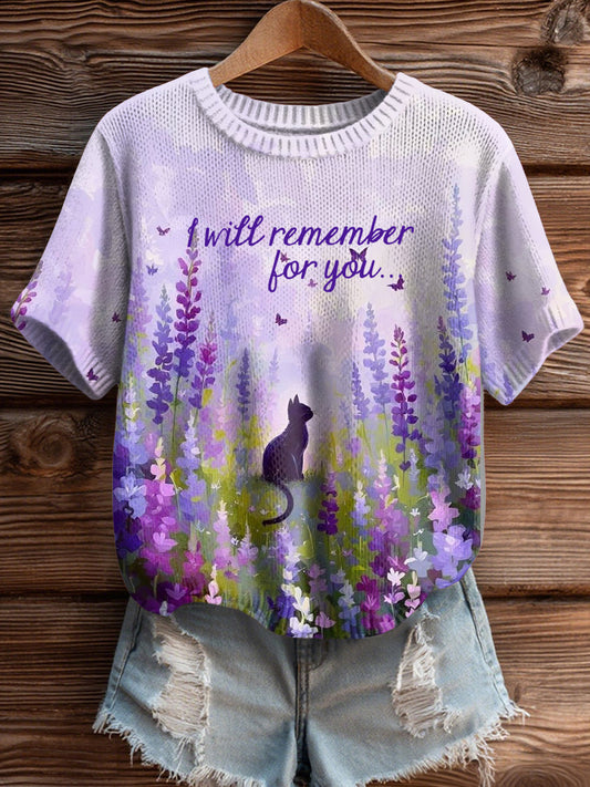 Women's Alzheimer's Awareness Cat Print Sweater