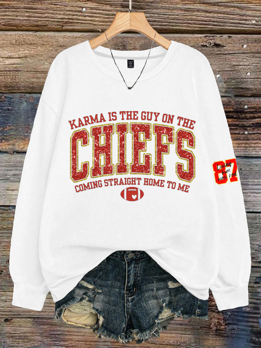 Women's Chiefs 8789 Diva Engaged Era Printed Sweatshirt