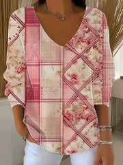 Women's Breast Cancer Pink Printed Casual Top