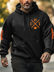 Men's Football Fans Lovers Gameday Casual  Hooded Sweatshirt