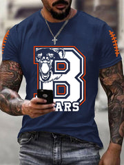 Men's Football Fans Lovers Gameday Casual Short Sleeve T-shirt