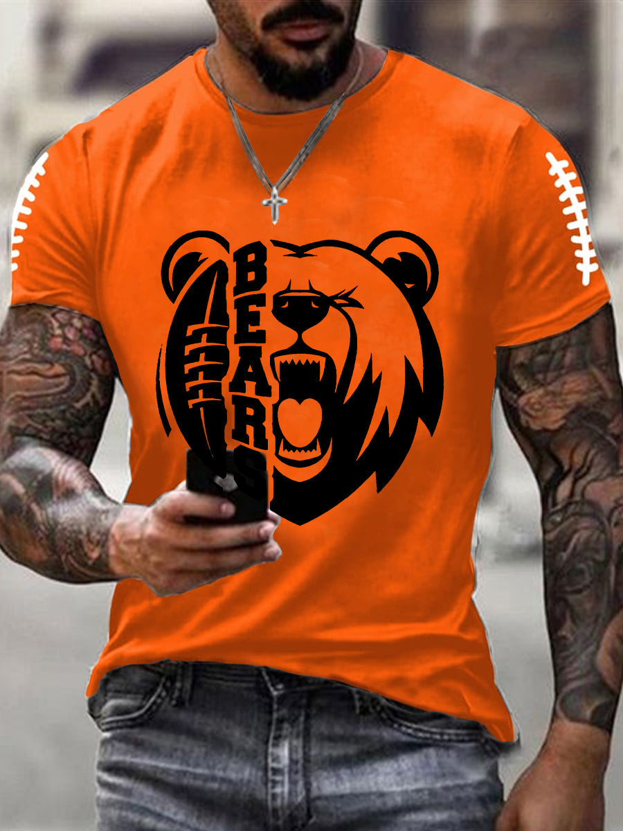 Men's Football Fans Lovers Gameday Casual Short Sleeve T-shirt