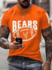 Men's Football Fans Lovers Gameday Casual Short Sleeve T-shirt