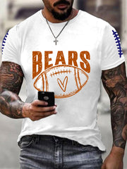 Men's Football Fans Lovers Gameday Casual Short Sleeve T-shirt