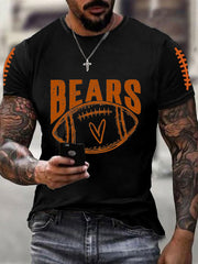 Men's Football Fans Lovers Gameday Casual Short Sleeve T-shirt