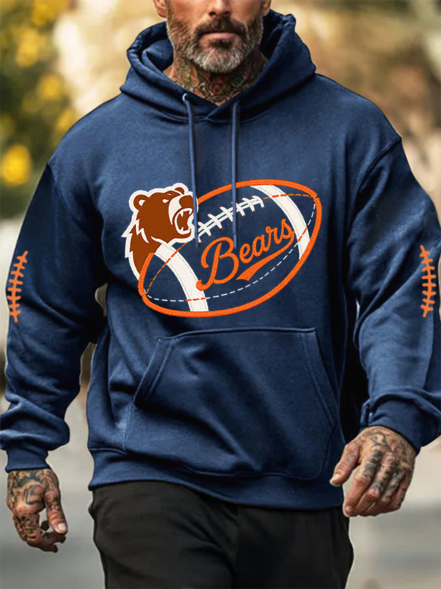Men's Football Fans Lovers Gameday Casual  Hooded Sweatshirt