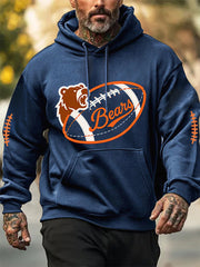 Men's Football Fans Lovers Gameday Casual  Hooded Sweatshirt
